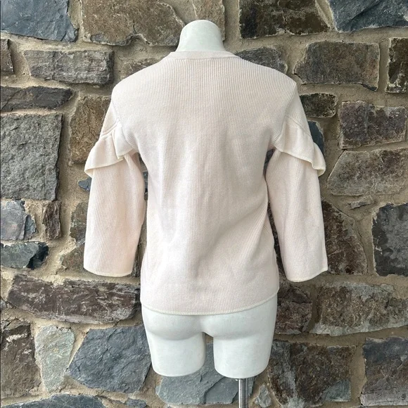 Tory Burch Ashley Ruffled Bell Sleeves Pullover Sweater size small - Picture 7 of 10